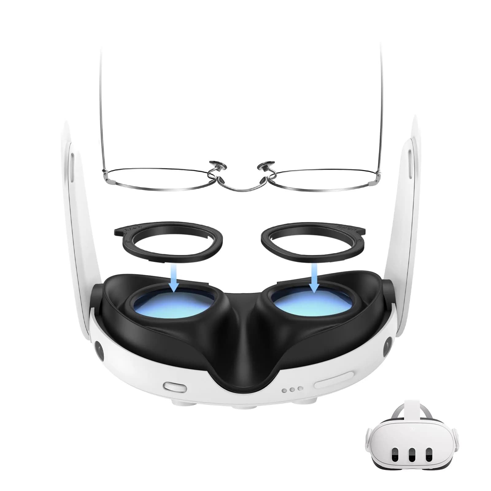 AMVR Lens Protector Set for Meta Quest 3 | 3.2mm Ultra-Thin Silicone Rings & Lens Cover - main product image