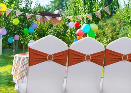 Gankar Terracotta Spandex Chair Sashes 50 Pack | Modern Style, Elastic Closure, 1.41 kg thumbnail 2