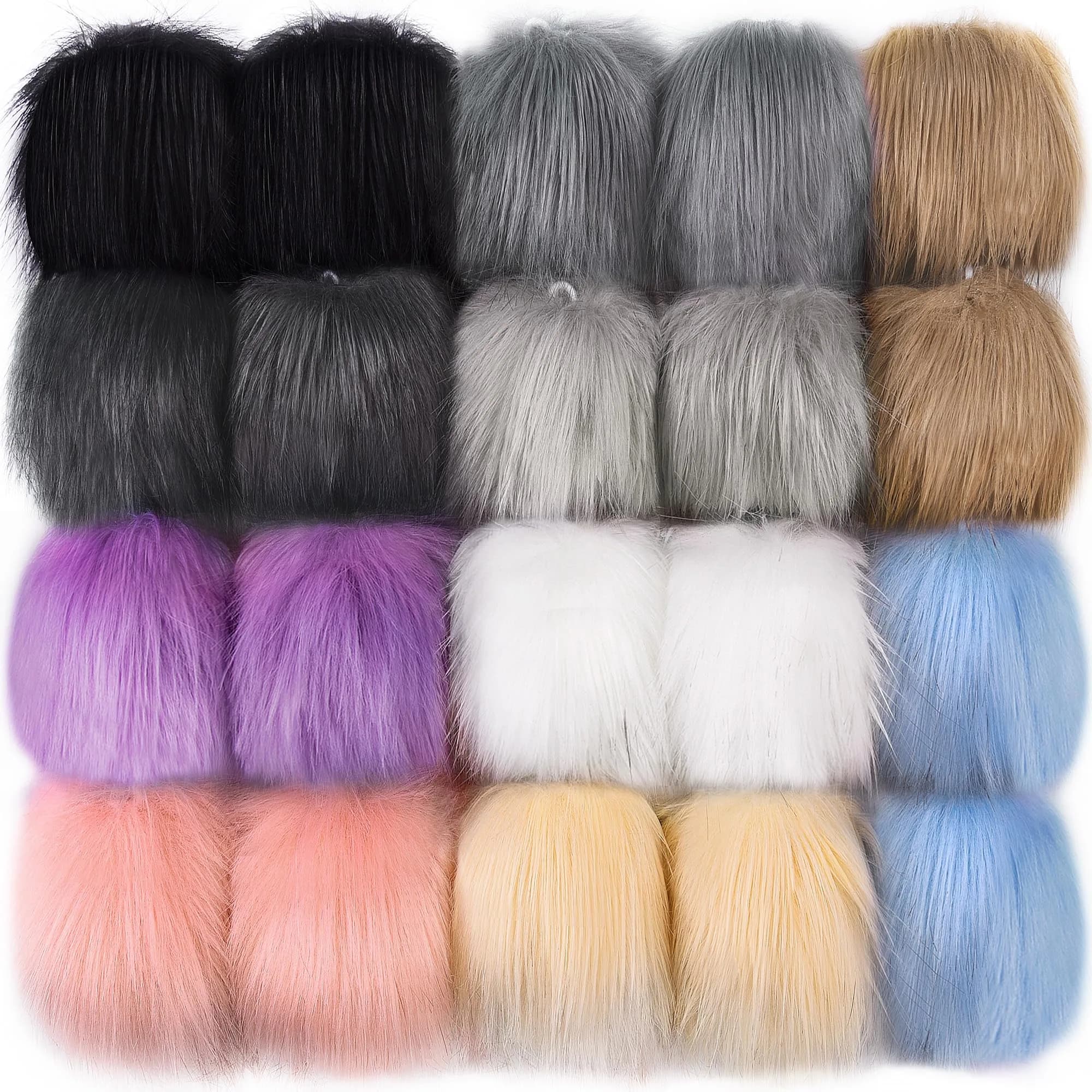SIQUK 20 Pieces Faux Fur Pom Pom Balls 10 cm (3.94 in) | DIY Craft Accessories