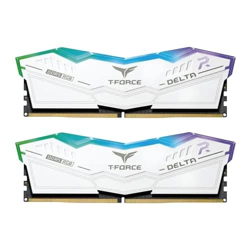 TEAMGROUP T-Force Delta RGB DDR5 RAM 32GB (2x16GB) 6000MHz White | High-Speed Desktop Memory Module thumbnail 1