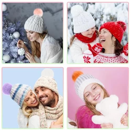 SIQUK Faux Fur Fluffy Pom Pom 20 Pieces | 10 cm Diameter Rainbow thumbnail 5