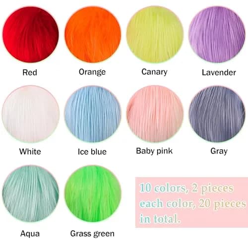 SIQUK Faux Fur Fluffy Pom Pom 20 Pieces | 10 cm Diameter Rainbow thumbnail 2