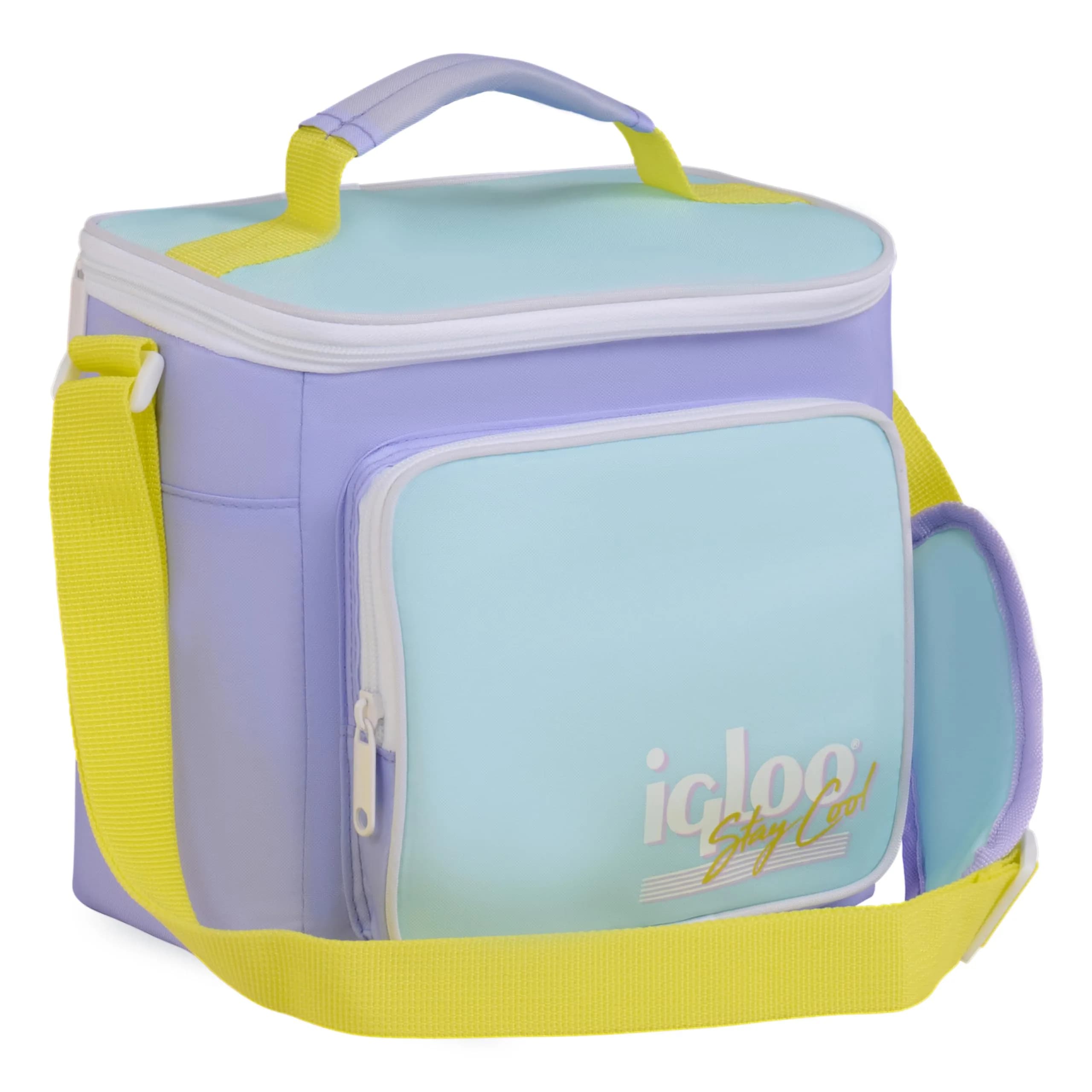 Igloo Lilac Breeze Retro Square Lunch Bag | Insulated, Holds 9 Cans, Stylish & Portable (70-120c) - main product image
