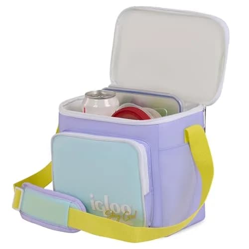 Igloo Lilac Breeze Retro Square Lunch Bag | Insulated, Holds 9 Cans, Stylish & Portable (70-120c) thumbnail 6