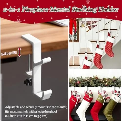 CaLeQi White Double Hook Desk Mount Bag Holder Clamp 10.2 cm (4 inch) | Max 13.6 kg (30 lb) Capacity thumbnail 7