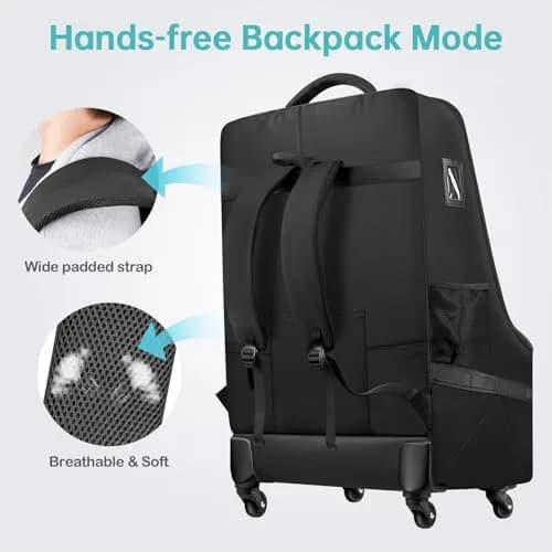 YOREPEK Padded Car Seat Travel Bag for Airplane with Wheels | Durable, Water-Resistant, Fits Most Convertible Car Seats thumbnail 5
