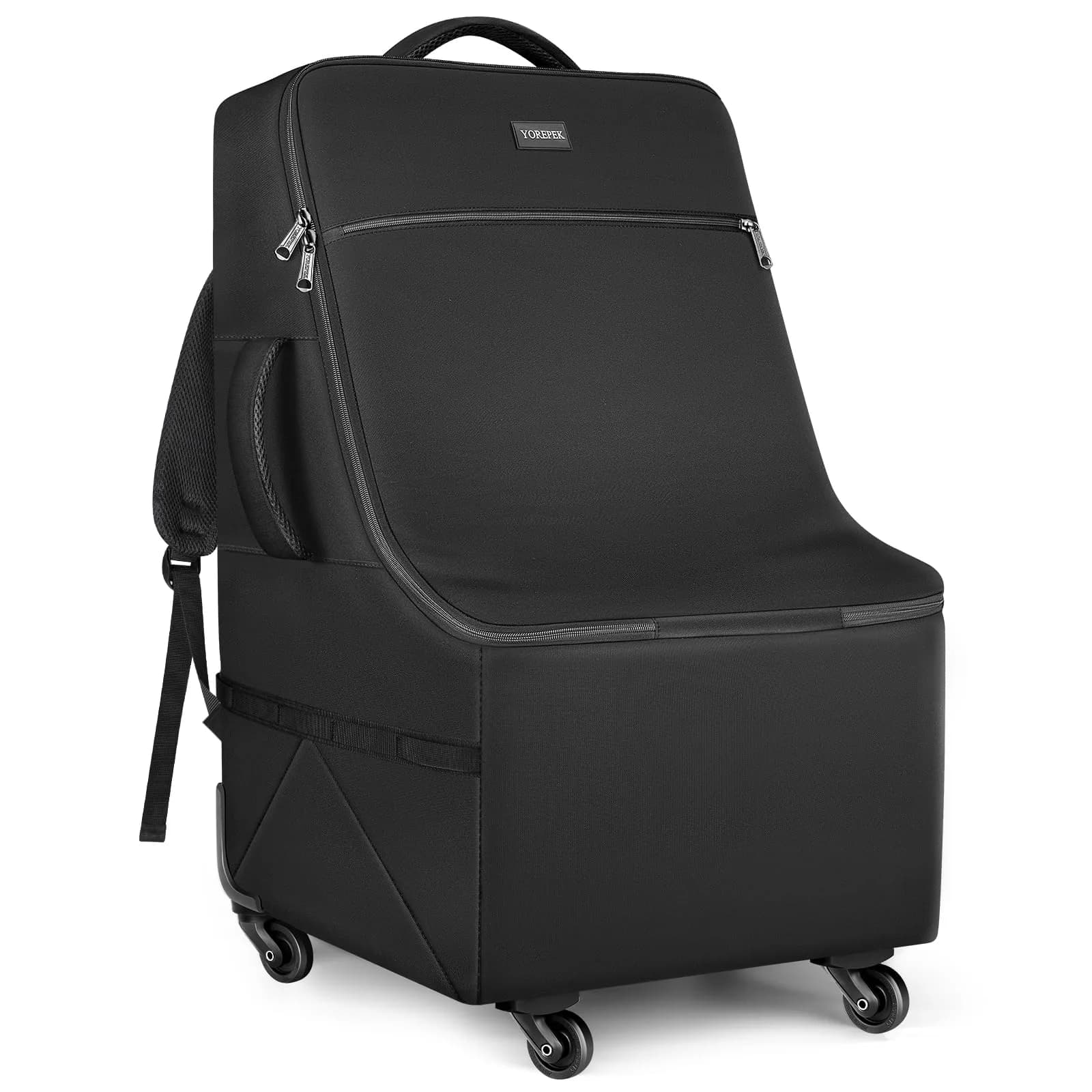 YOREPEK Padded Car Seat Travel Bag for Airplane with Wheels | Durable, Water-Resistant, Fits Most Convertible Car Seats