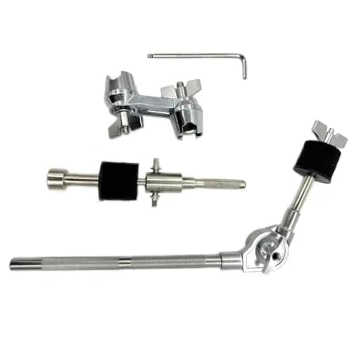 TUOREN Cymbal Boom Arm Stacker Attachment with Multi-Clamp, 10.2 inch Adjustable Cymbal Arm Holder and 6.6 inch Straight Cymbal Stacker for 8mm Cymbal Stand Tops Mount (Black 10) thumbnail 2