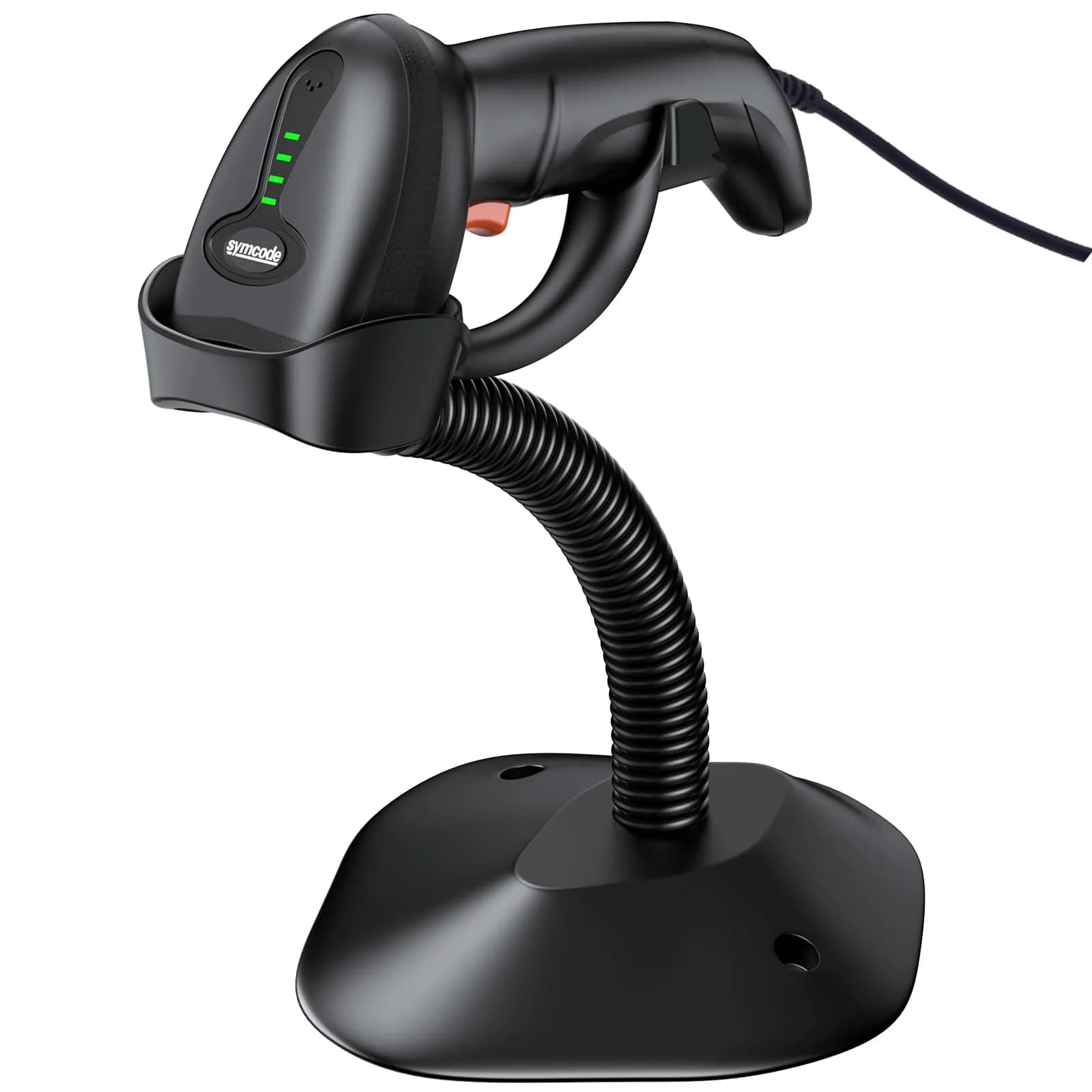 Symcode MJ-4590L 1D Wired Laser Barcode Scanner with Stand | Reads Damaged & Screen Codes - main product image