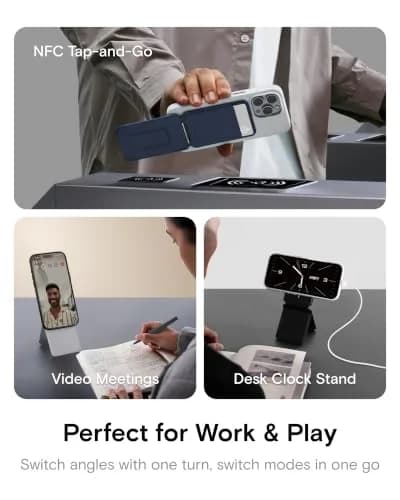 MOFT Phone Tripod Stand & Wallet, NFC Card Holder, Hold 1-2 Cards | Slim 0.37in Profile for Travel & Content thumbnail 5