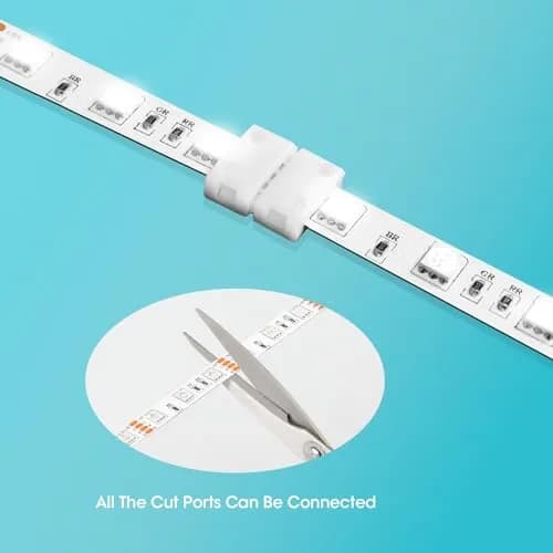 WENHSIN 8mm 4-Pin RGB LED Strip Connectors (10-Pack, 72W Max) | Solderless Extension for SMD 2835/3528/5050 RGB/RGBW Strips thumbnail 3