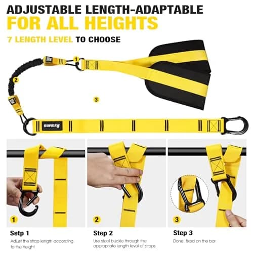 Ayombo Adjustable Resistance Bands Set for Pull Up Bar, Home Gym Workout Equipment Exercise Bands for Muscle Training, Stretching, 1.33 kg (2.95 lb) thumbnail 7