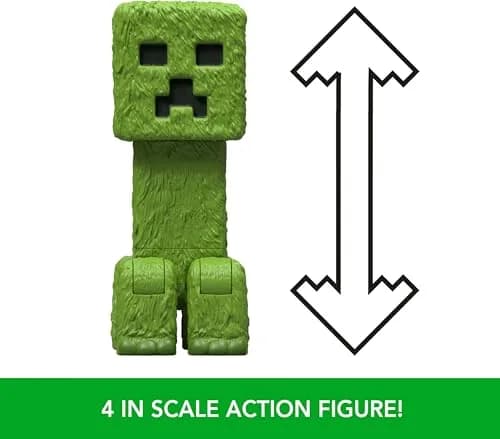 Mattel Minecraft Creeper Action Figure & Accessories Set 10.16cm (4-inch) | Posable Video Game Collectible thumbnail 3