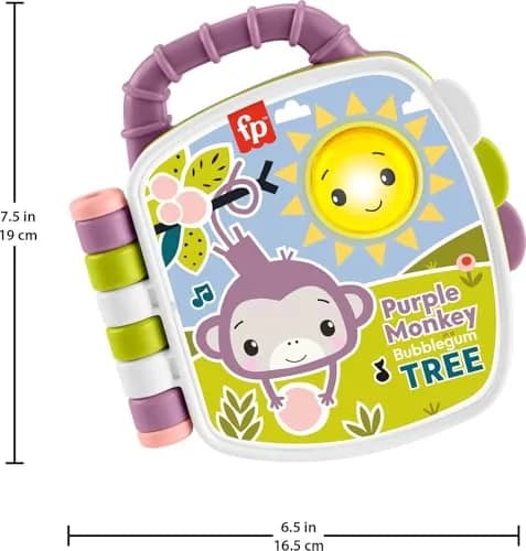 Fisher-Price Baby Musical Storybook with Purple Monkey | Lights & Sounds for Infants & Toddlers 6-36 Months thumbnail 5