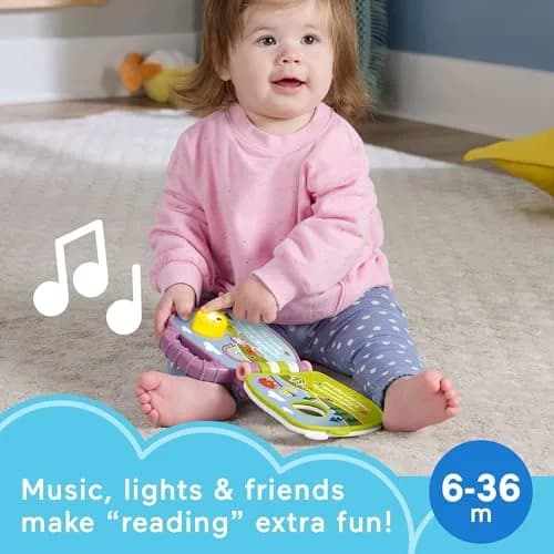 Fisher-Price Baby Musical Storybook with Purple Monkey | Lights & Sounds for Infants & Toddlers 6-36 Months thumbnail 2