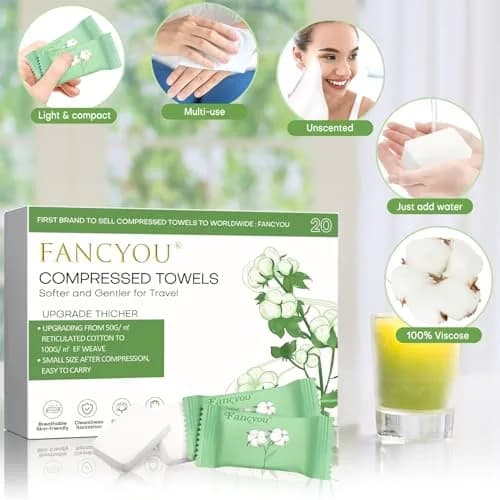 Fancyou Disposable Face Towels 20 Count | Eco-Friendly, Compact & Skin-Friendly thumbnail 7