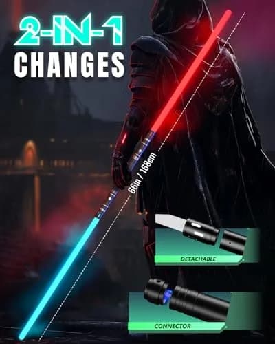 Viglaschill Silver Lightsaber for Dueling | 20 Colors, 6 Modes, Rechargeable, 6-Hour Use thumbnail 5