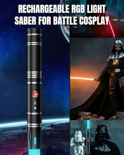 Viglaschill Silver Lightsaber for Dueling | 20 Colors, 6 Modes, Rechargeable, 6-Hour Use thumbnail 6