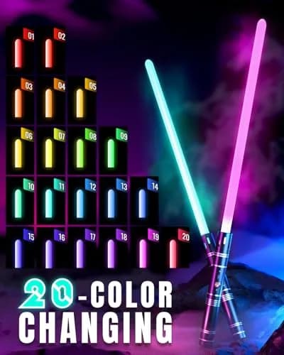 Viglaschill Silver Lightsaber for Dueling | 20 Colors, 6 Modes, Rechargeable, 6-Hour Use thumbnail 2