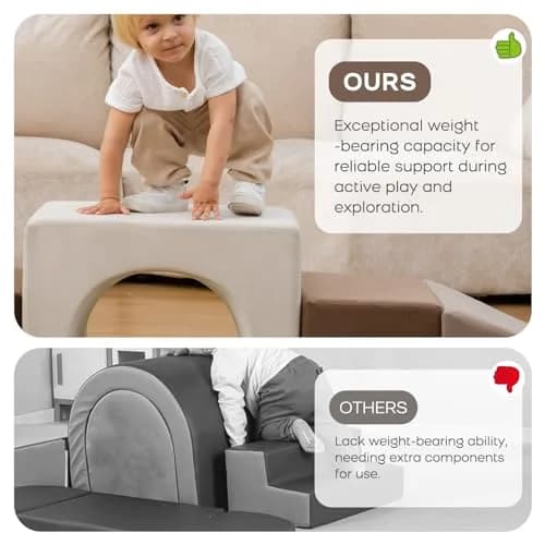 BanaSuper Kids Foam Climbing Blocks Playset 7PC | Indoor Soft Toy for Toddlers & Babies thumbnail 6