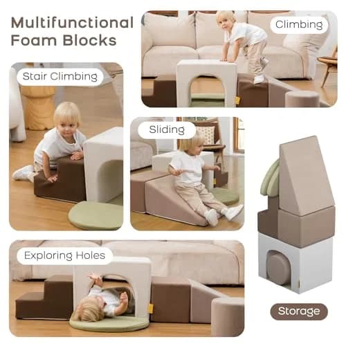 BanaSuper Kids Foam Climbing Blocks Playset 7PC | Indoor Soft Toy for Toddlers & Babies thumbnail 2