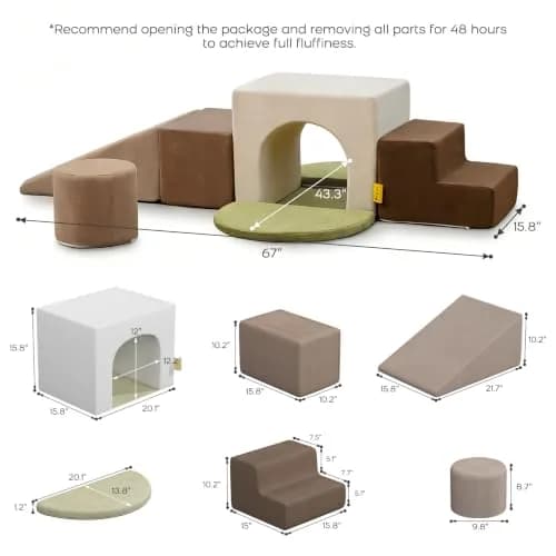 BanaSuper Kids Foam Climbing Blocks Playset 7PC | Indoor Soft Toy for Toddlers & Babies thumbnail 3