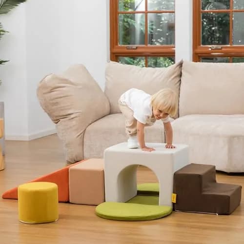 BanaSuper Kids Foam Climbing Blocks Playset 7pcs | Indoor Soft Toy for Toddlers thumbnail 8