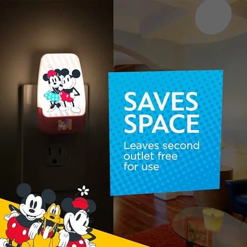 Disney Mickey and Minnie Light-Sensing LED Night Light for Kids | 5.3cm (2.1in) Width thumbnail 5