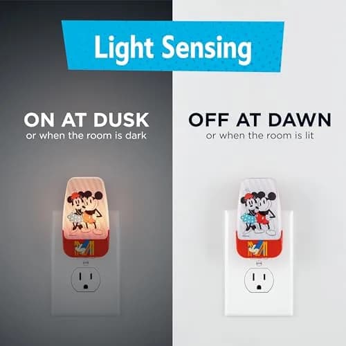 Disney Mickey and Minnie Light-Sensing LED Night Light for Kids | 5.3cm (2.1in) Width thumbnail 2
