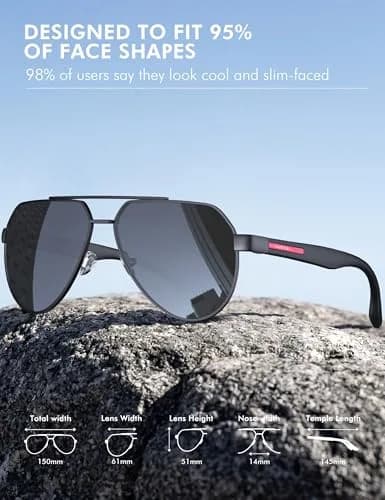 Luenx Aviator Polarized Sunglasses Men Women Classic UV400 Driving | ANSI Z87.1 Impact Tested thumbnail 4