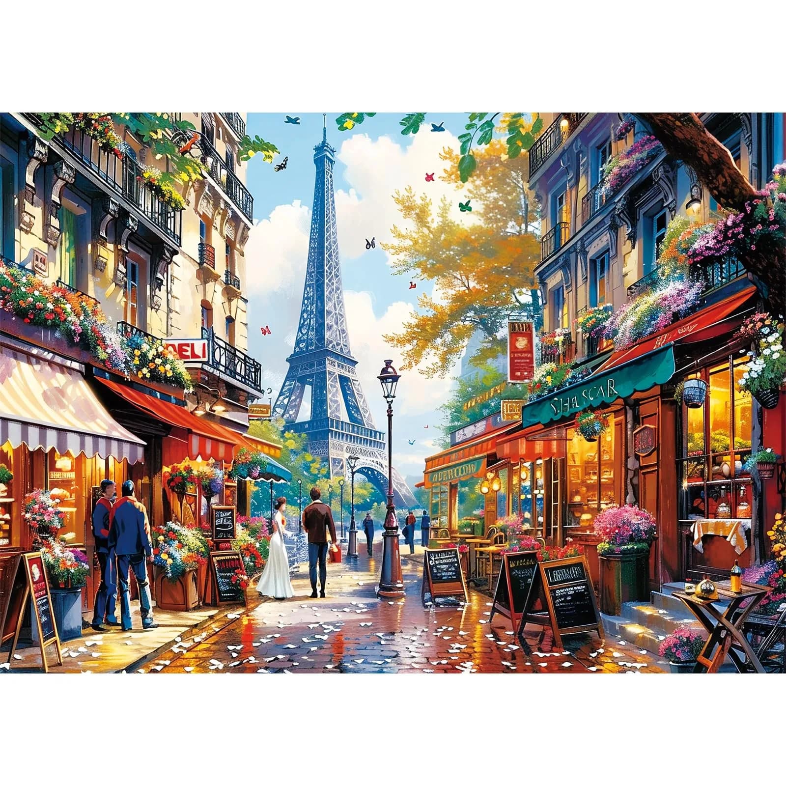 Edsjegn 1000 Pieces Puzzle - Charming Paris Scene | Challenging Family Game