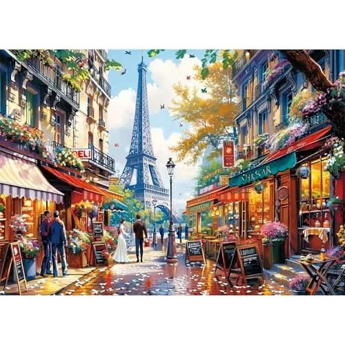 Edsjegn 1000 Pieces Puzzle - Charming Paris Scene | Challenging Family Game thumbnail 1