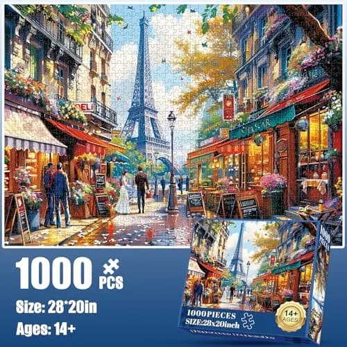 Edsjegn 1000 Pieces Puzzle - Charming Paris Scene | Challenging Family Game thumbnail 2