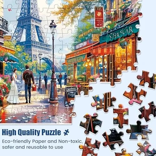 Edsjegn 1000 Pieces Puzzle - Charming Paris Scene | Challenging Family Game thumbnail 3