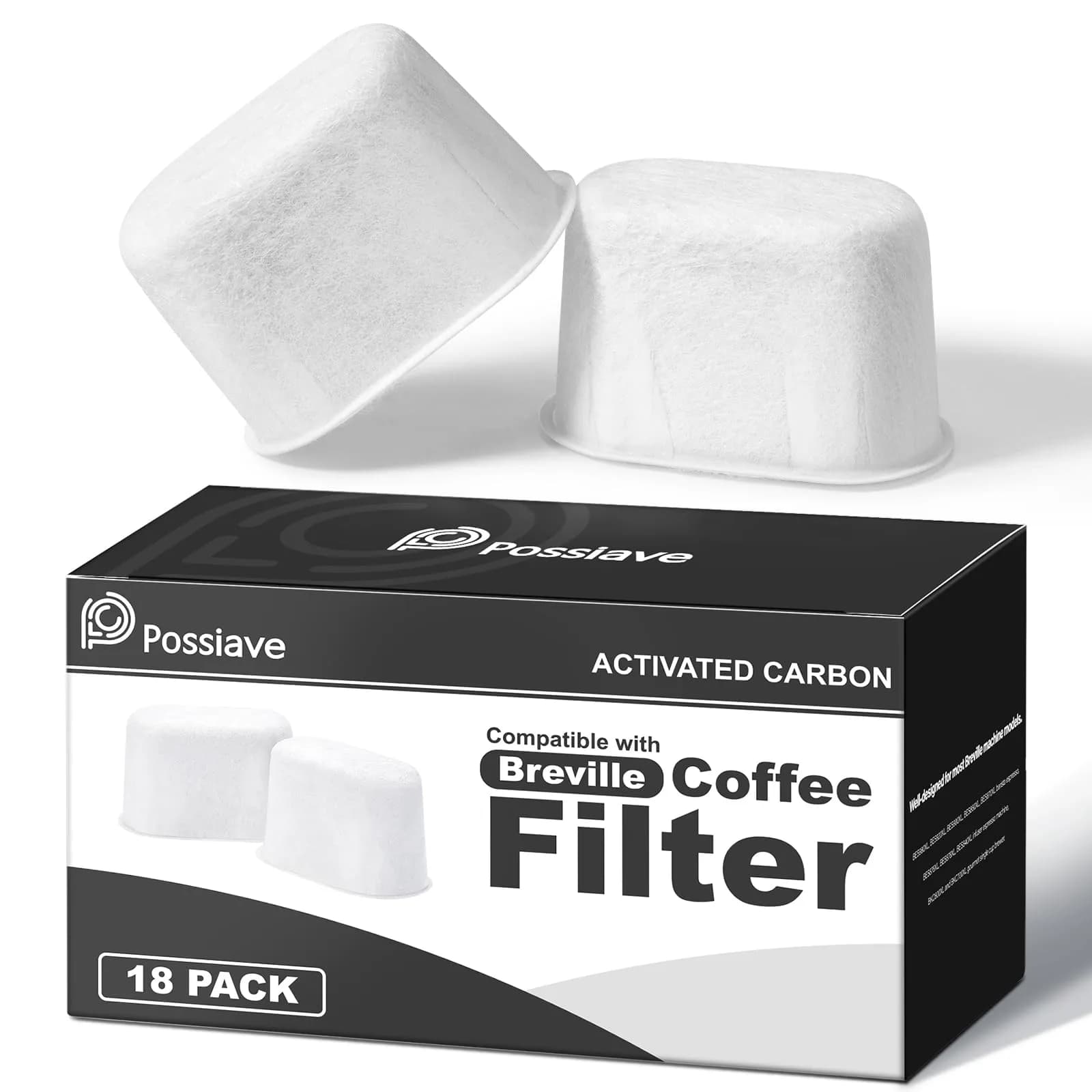 Possiave 18-Pack Water Filters Compatible with Breville BWF100 Machines | Improve Water Quality & Flavor - main product image