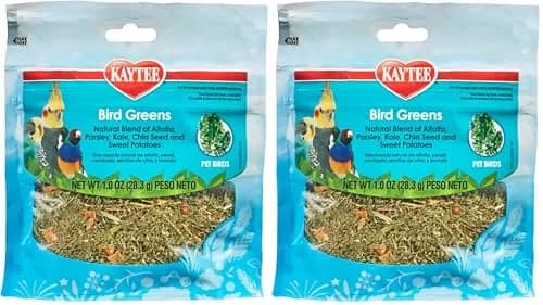 Kaytee Bird Greens Treat for All Pet Birds, 1 oz (Pack of 2) | Natural Foraging Blend with Chia Seed & Kale thumbnail 1