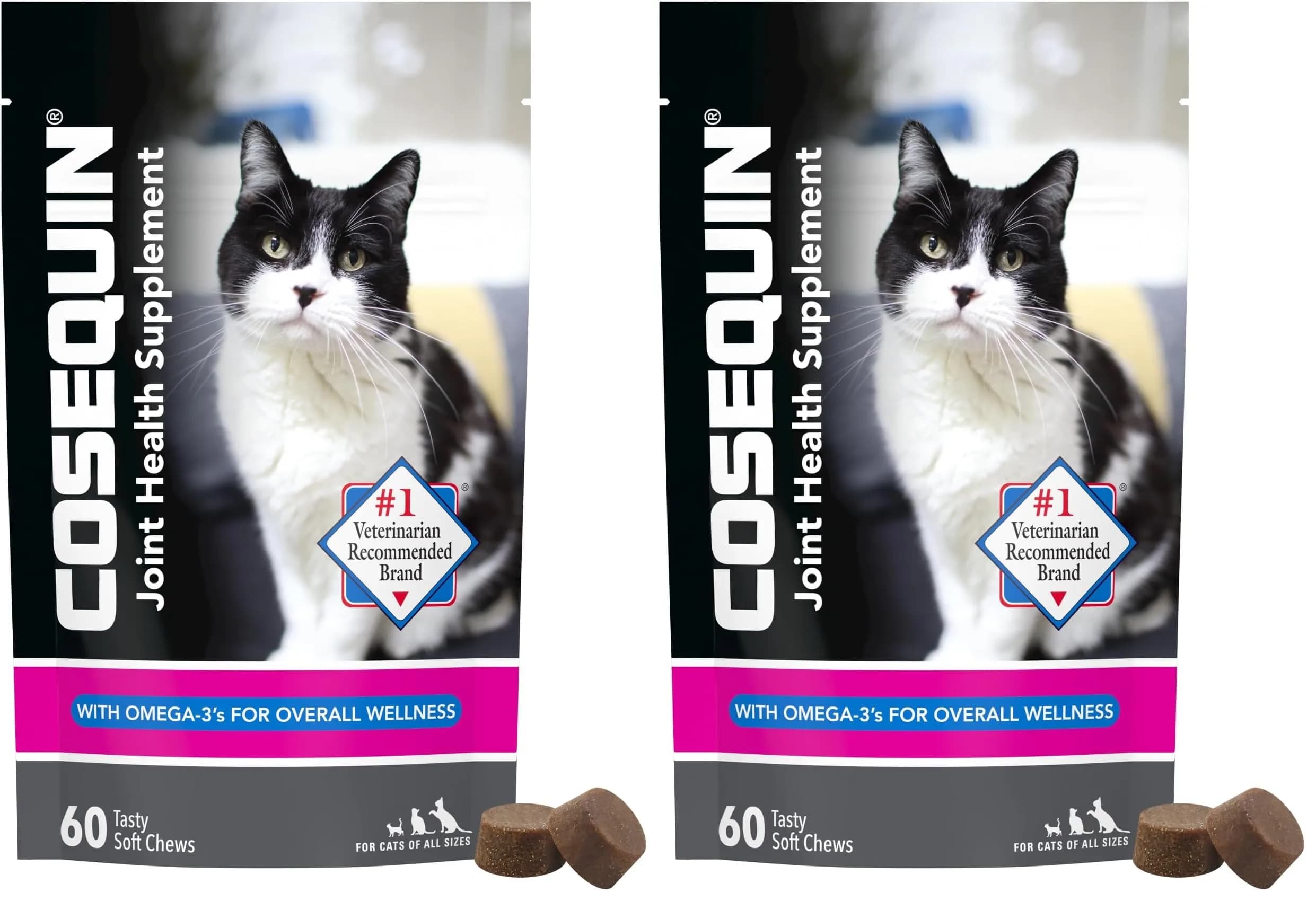 Nutramax Cosequin for Cats Joint Health Supplement Soft Chews, 120 Count (60 Count Pack of 2) | Supports Joint, Skin & Coat Health - main product image