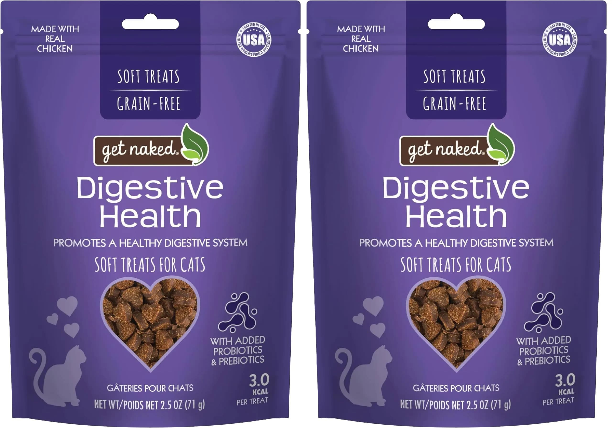 Get Naked Furball Relief Soft Cat Treats Chicken Flavor 70.8g (2.5 Oz) | Grain-Free Probiotic Support — gray