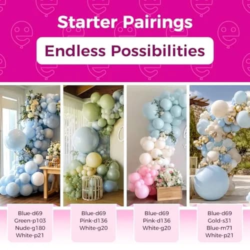 Bezente 36 Inch Pastel Blue Latex Round Balloons 8 Pack | Giant Balloons for Parties thumbnail 4