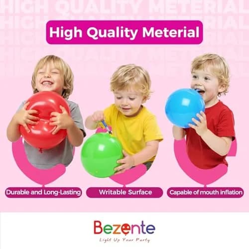 Bezente 36 Inch Pastel Blue Latex Round Balloons 8 Pack | Giant Balloons for Parties thumbnail 5