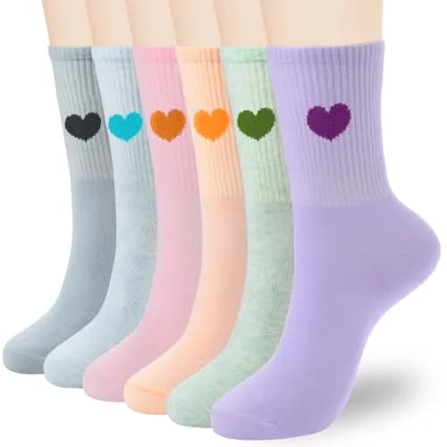 inhees Womens Cotton Crew Calf Socks | Soft, Breathable & Moisture-Absorbing (70-120 chars) thumbnail 1