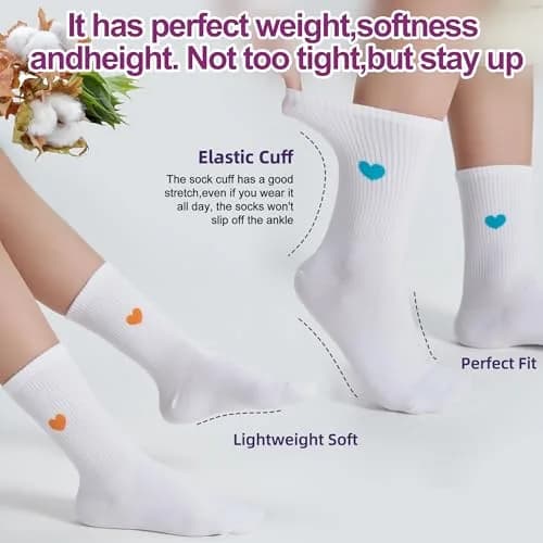 inhees Womens Cotton Crew Calf Socks | Soft, Breathable & Comfortable Fit (9-12 US) thumbnail 6