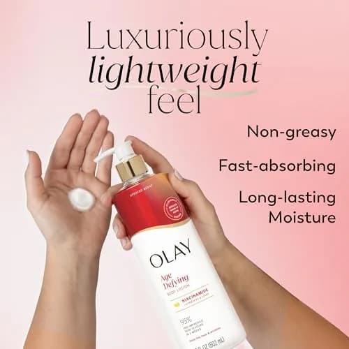 Olay Age Defying & Hydrating Body Lotion with Niacinamide Serum 503ml (17 fl oz) | 24hr Moisture for All Skin Types thumbnail 2