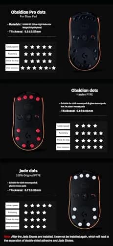 X-Raypad Obsidian Pro Air Speed Mouse Skates (40 Dots, Grey) | Low-Friction UHMWPE for Gaming thumbnail 8