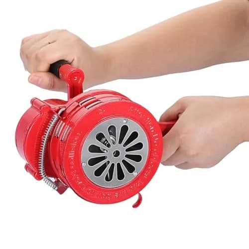 Sumnacon Hand Crank Siren Manual Operated Air Raid Siren Red | 1050g (2.31 lb) Heavy Duty Aluminum Alloy thumbnail 1