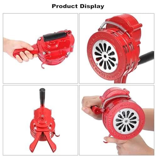 Sumnacon Hand Crank Siren Manual Operated Air Raid Siren Red | 1050g (2.31 lb) Heavy Duty Aluminum Alloy thumbnail 6