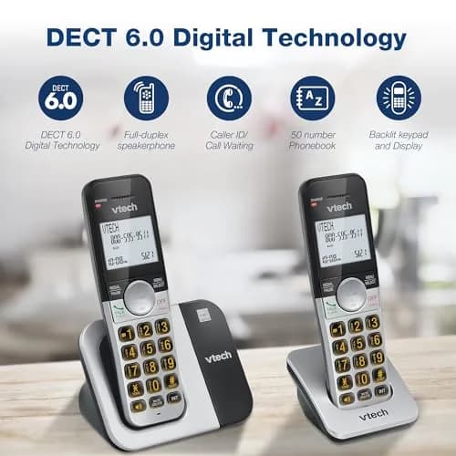 VTech DECT 6.0 Cordless Phone VG231 | Interference-Free Sound, Large Backlit Display, Big Buttons, Caller ID, Speakerphone thumbnail 6