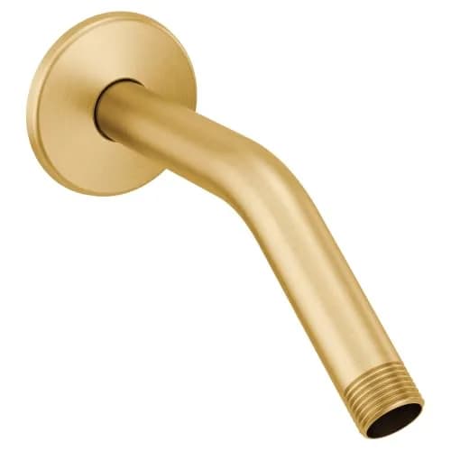 Moen 8-inch Wall Mount Curved Shower Arm with Flange, Brushed Gold | 20.3 cm (8 Inch) Curved Shower Arm thumbnail 1