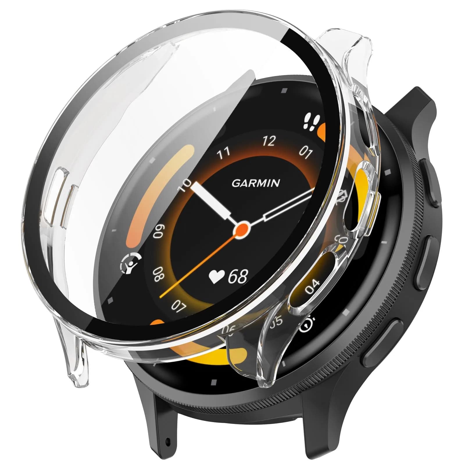 FanTEK Black Protective Case for Garmin Venu 3 (45mm) | Scratch Resistant Shock Absorbing — Clear / Venu 3 (45mm)