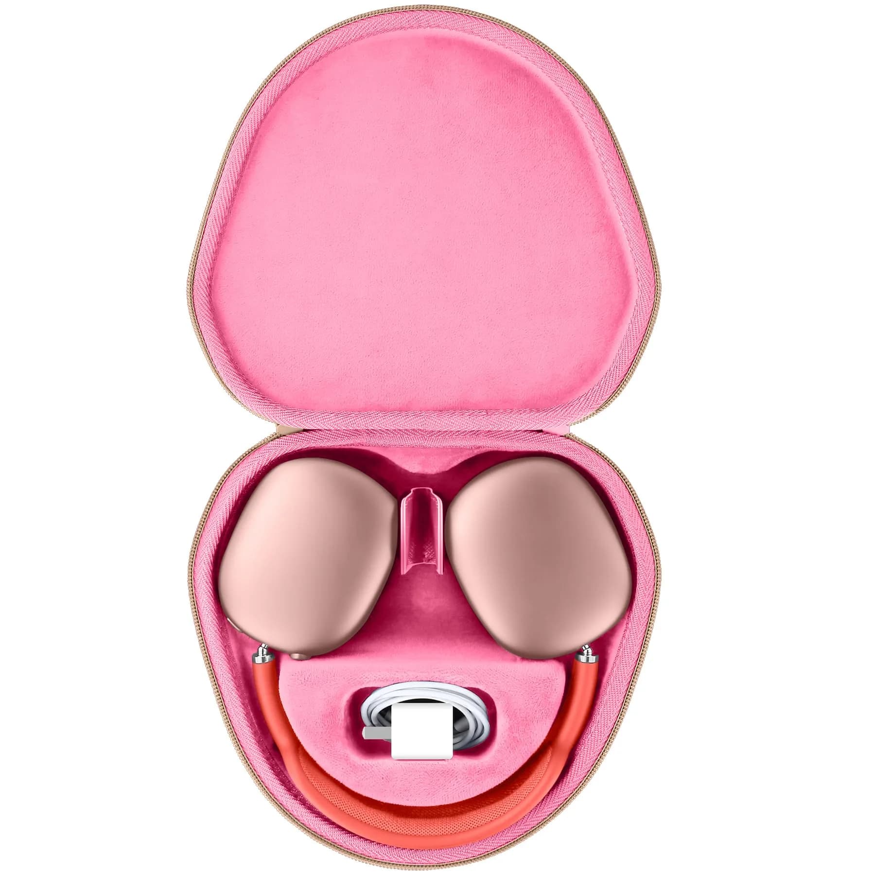 co2CREA Hard Case with Sleep Mode for Apple AirPods Max 2/1, Rose Pink | Shockproof Travel Bag